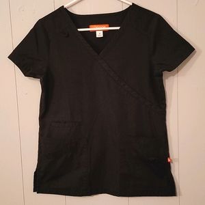 🌴 Orange Standard Black Scrub Top 🖤